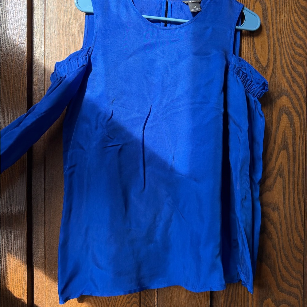 Club Monaco Royal Blue Cold Shoulder Blouse